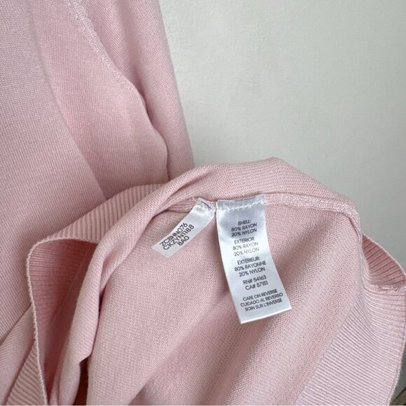 Calvin Klein Womens Medium Button Shoulder Pink Mock Neck Sweater - Picture 12 of 15